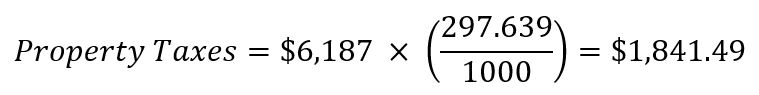 As a result, the property’s taxes would now increase to $1,841.49:
