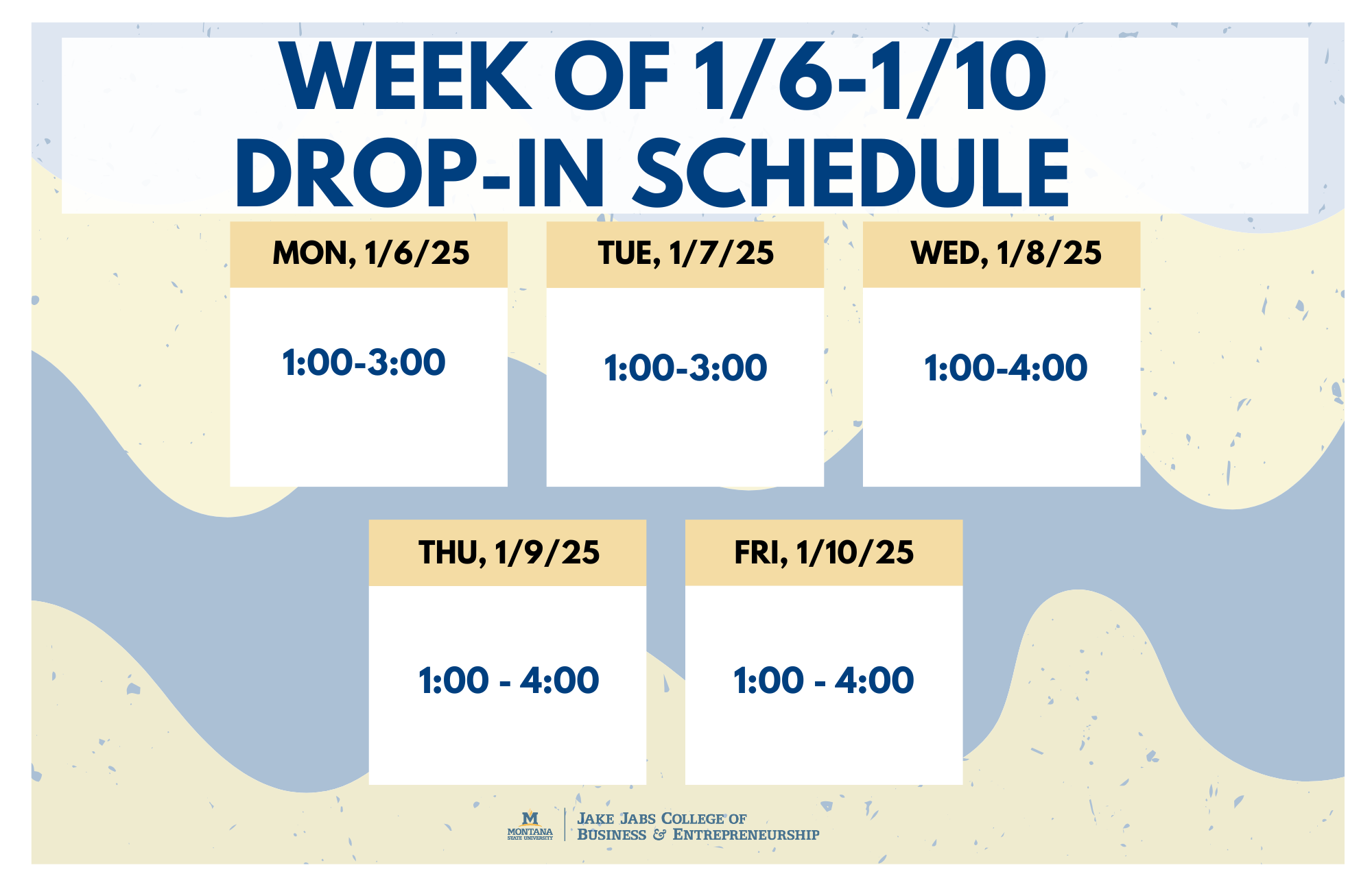 Drop In Schedule