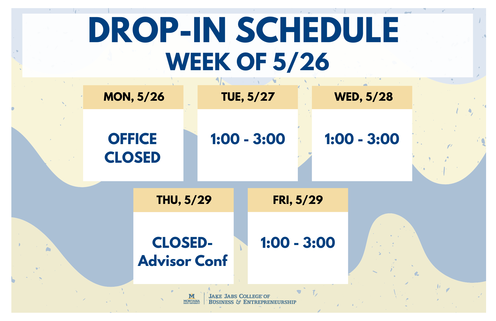 Drop In Schedule