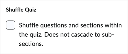 Brightspace screen shot 20.23.01 - select to shuffle questions