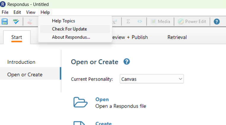 repondus homepage with a focus on the help link