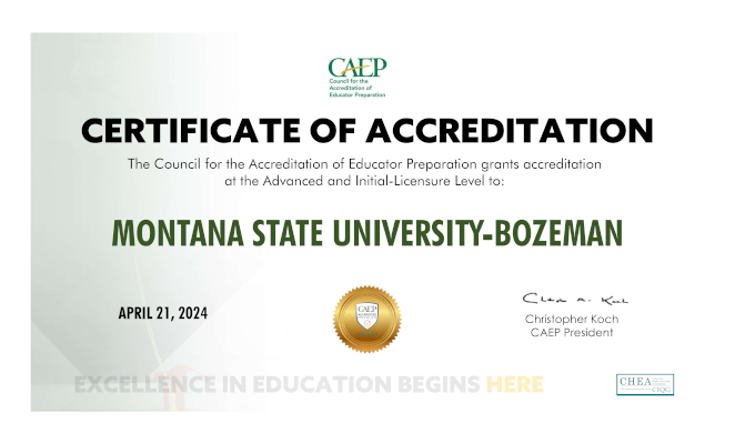 Certificate of CAEP Accreditation