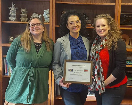 Education Department Head Dr. Sarah Pennington, Karla Rodríguez Sánchez, and Dr. Rebecca Turk