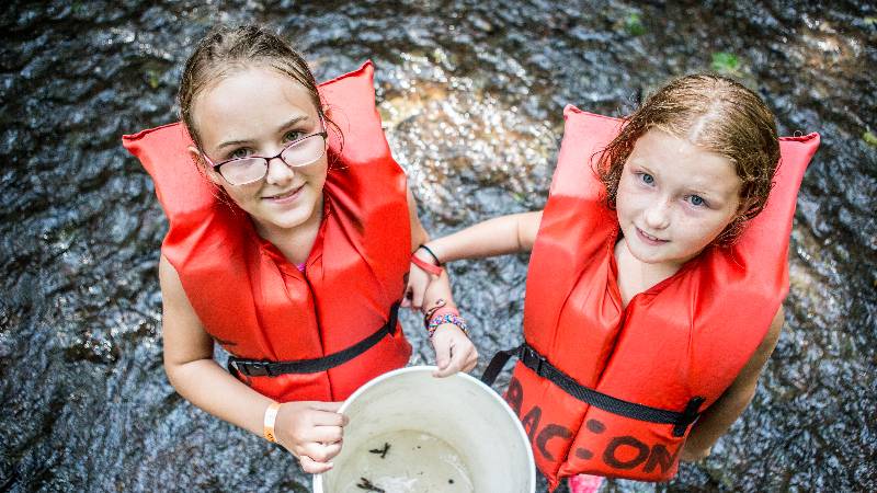 girls in the river