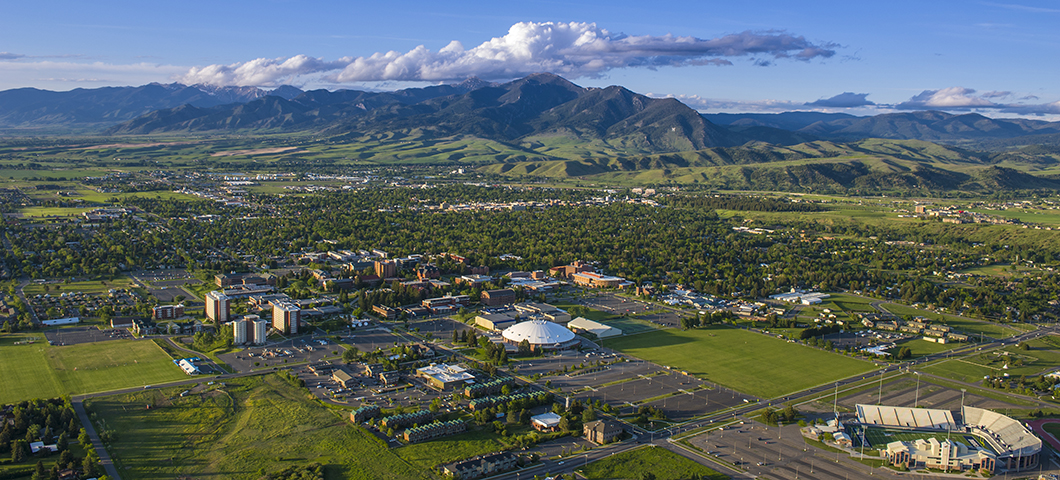 Aerial view of MSU and Bozeman