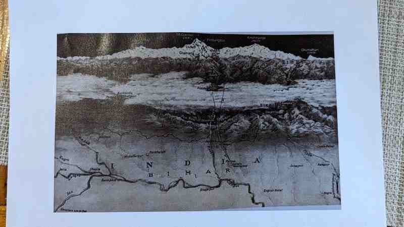 Figure showing the contours of the Himalayan peaks.