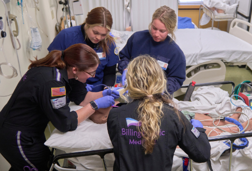 students working in sim lab