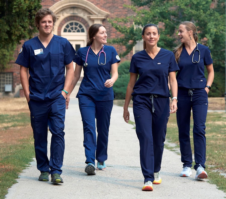 nursing students walking