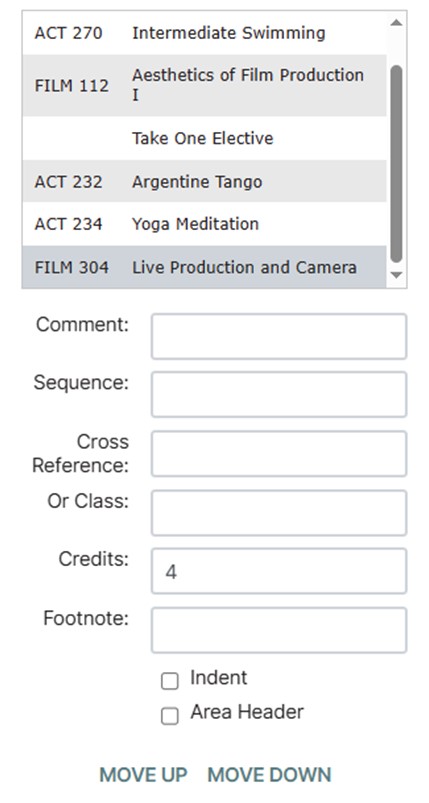 Course List Add
