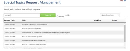 Special Topics Search