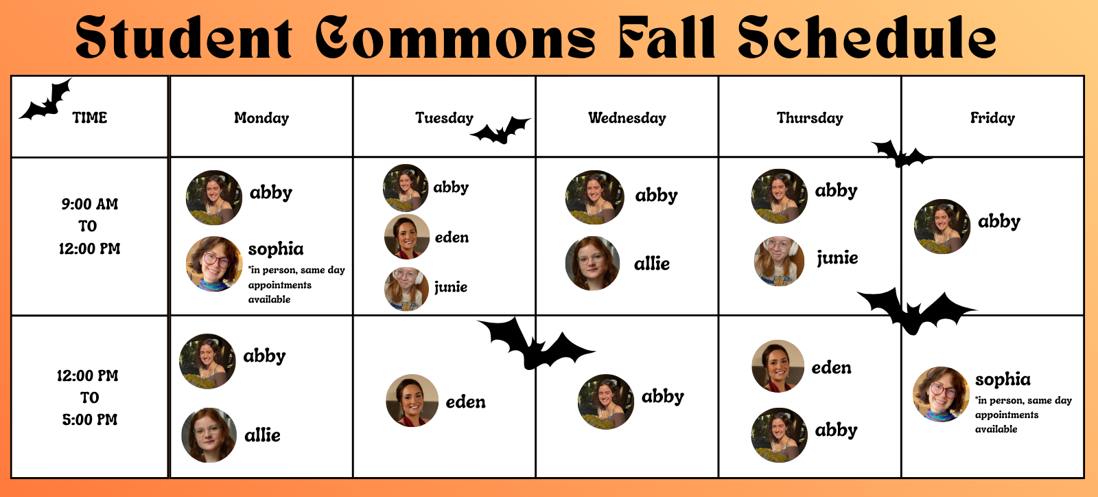 Fall Schedule