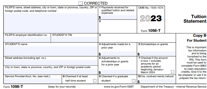 1098-T Tax Form