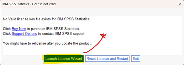 SPSS No Key Pop-Up